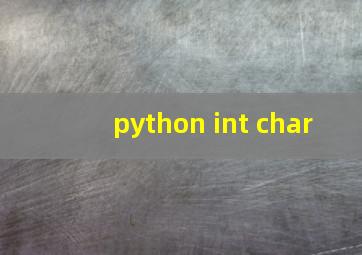 python int char